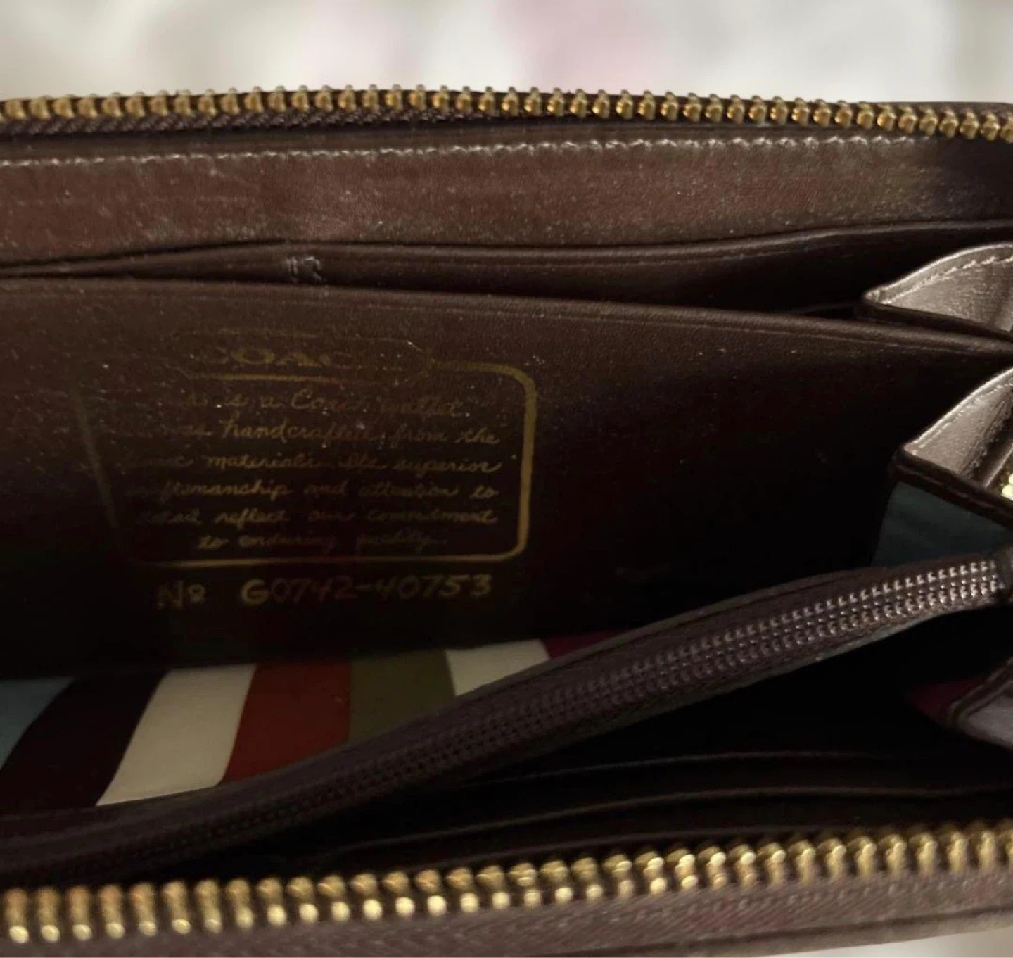 【美品】 Coach ロゴ入り 長財布 ブラウンの写真5枚目