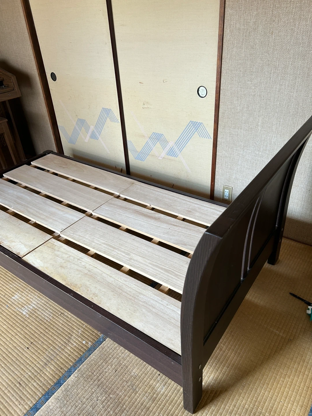 シングルベッド ダークブラウン スノコベッドの写真4枚目