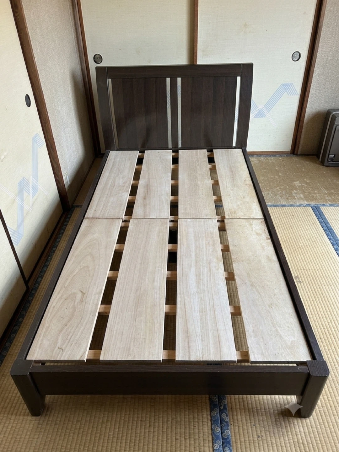 シングルベッド ダークブラウン スノコベッド