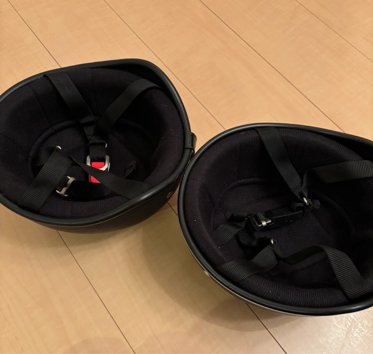 【2個セット】コルク半 ヘルメット 半帽 マットブラック PSC/SGあり 中古の写真4枚目