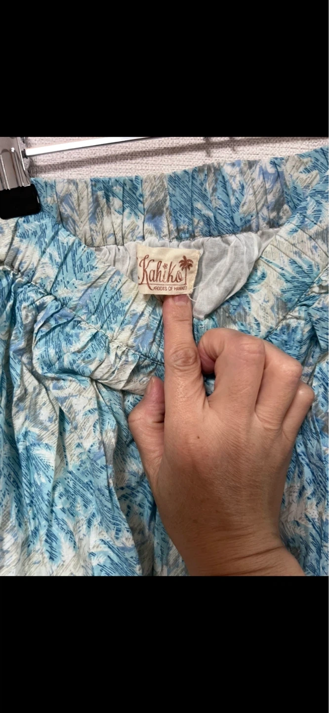 未使用⭕️チャイハネ購入😁カヒコ フラ柄 ロングスカート 水色の写真4枚目