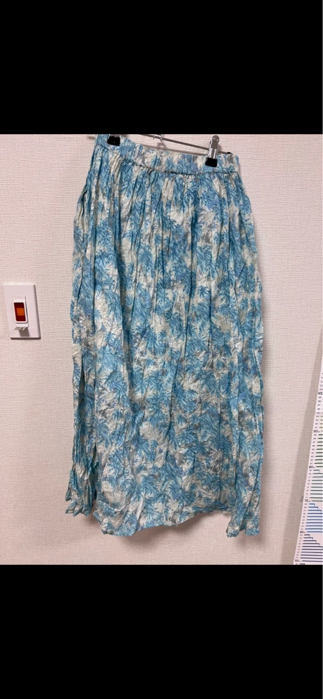 未使用⭕️チャイハネ購入😁カヒコ フラ柄 ロングスカート 水色の写真2枚目
