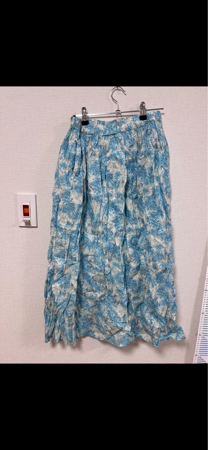 未使用⭕️チャイハネ購入😁カヒコ フラ柄 ロングスカート 水色