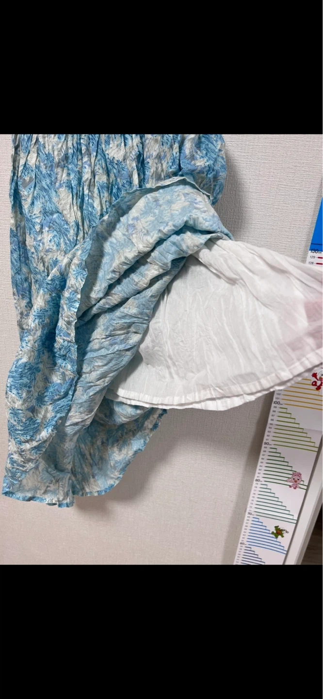 未使用⭕️チャイハネ購入😁カヒコ フラ柄 ロングスカート 水色の写真3枚目