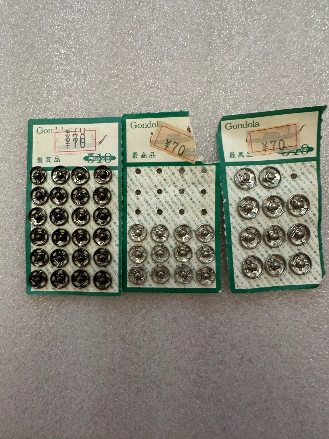 ゴンドラ スナップボタン 3枚セット 手芸用品