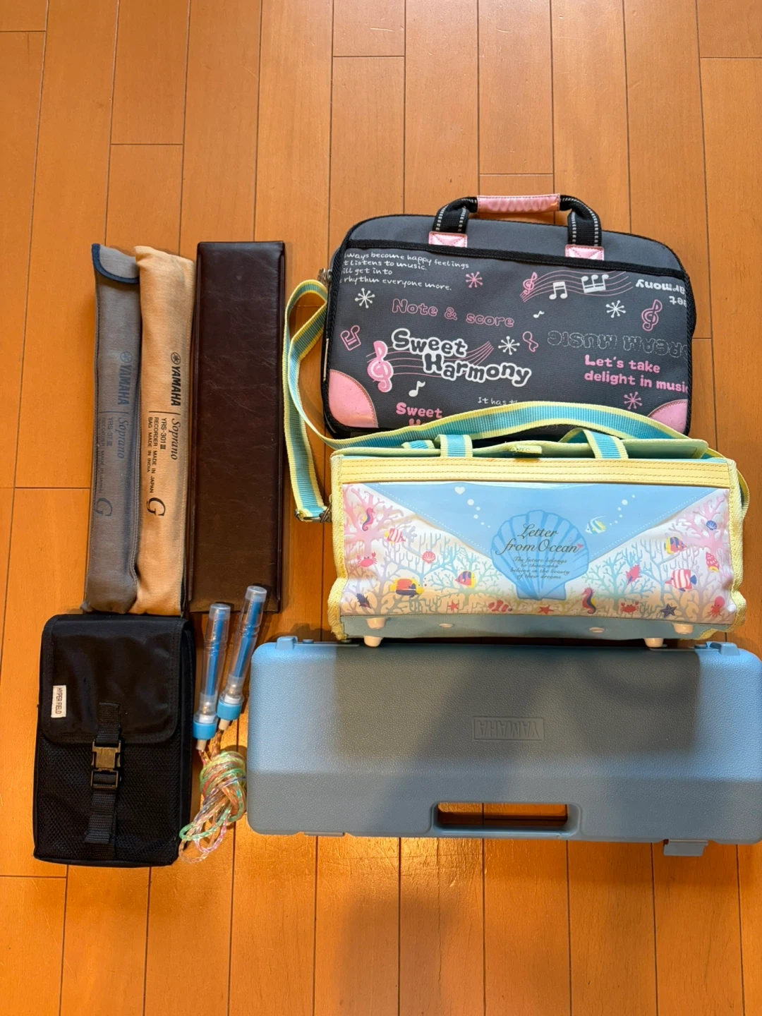 子供学用品一式(used)ピアニカ、縦笛、書道、絵の具、そろばん