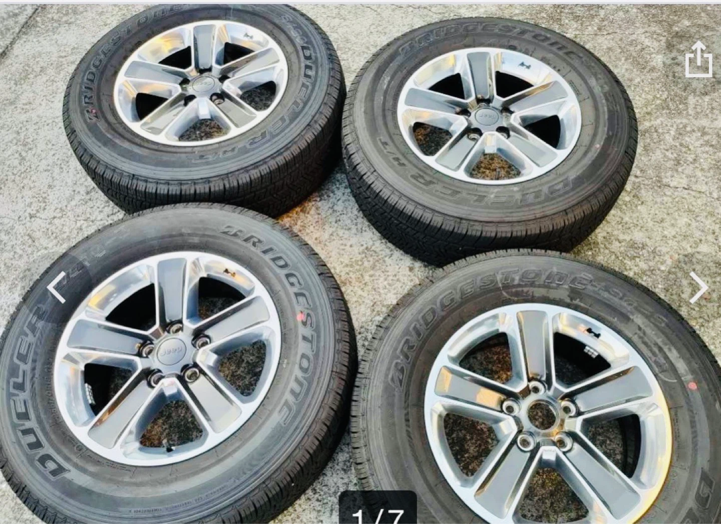 Jeepラングラー【スタッドレス】純正ホイール 265/60R18 タイヤ4本セット