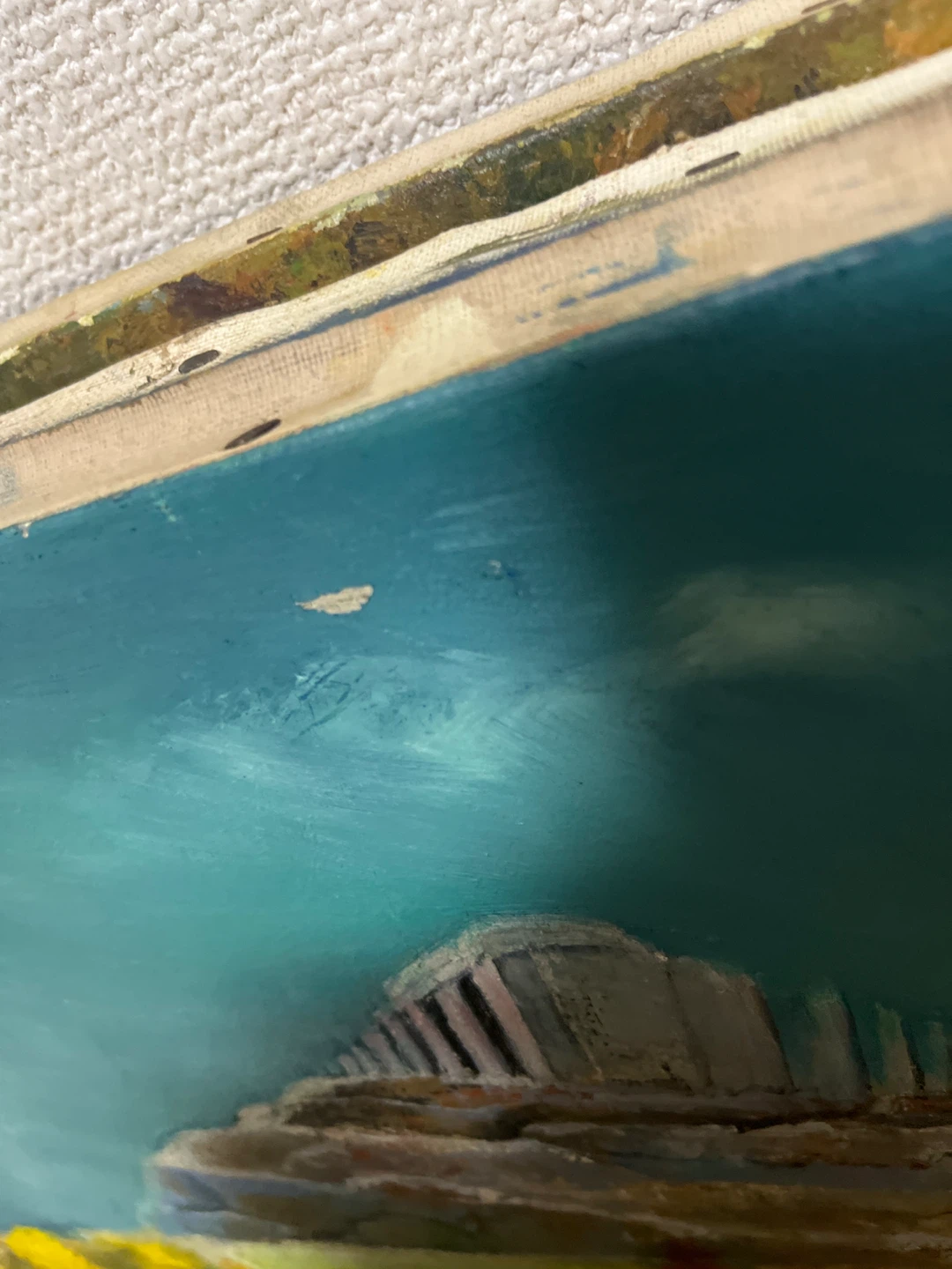 油彩画 風景画 遺跡 額なしの写真2枚目