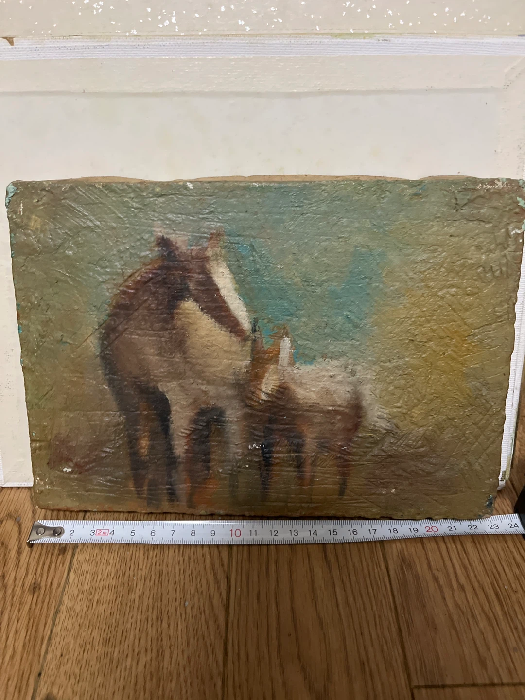 馬の油彩画 アートパネル インテリア