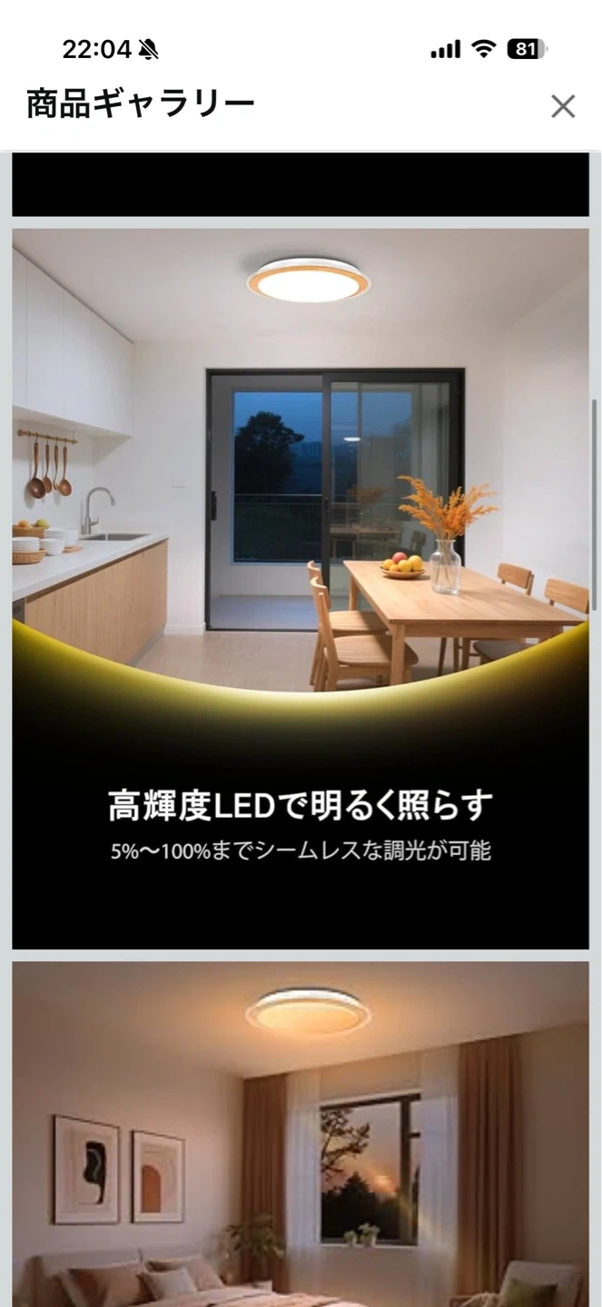 LED音楽シーリングライト 木目調 12畳の写真3枚目