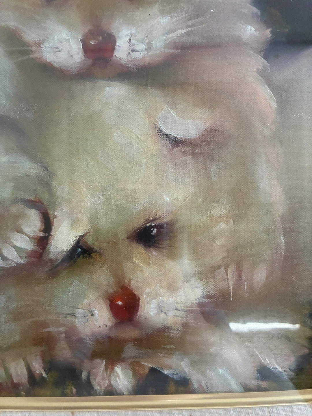 子猫油絵 額縁入りの写真3枚目