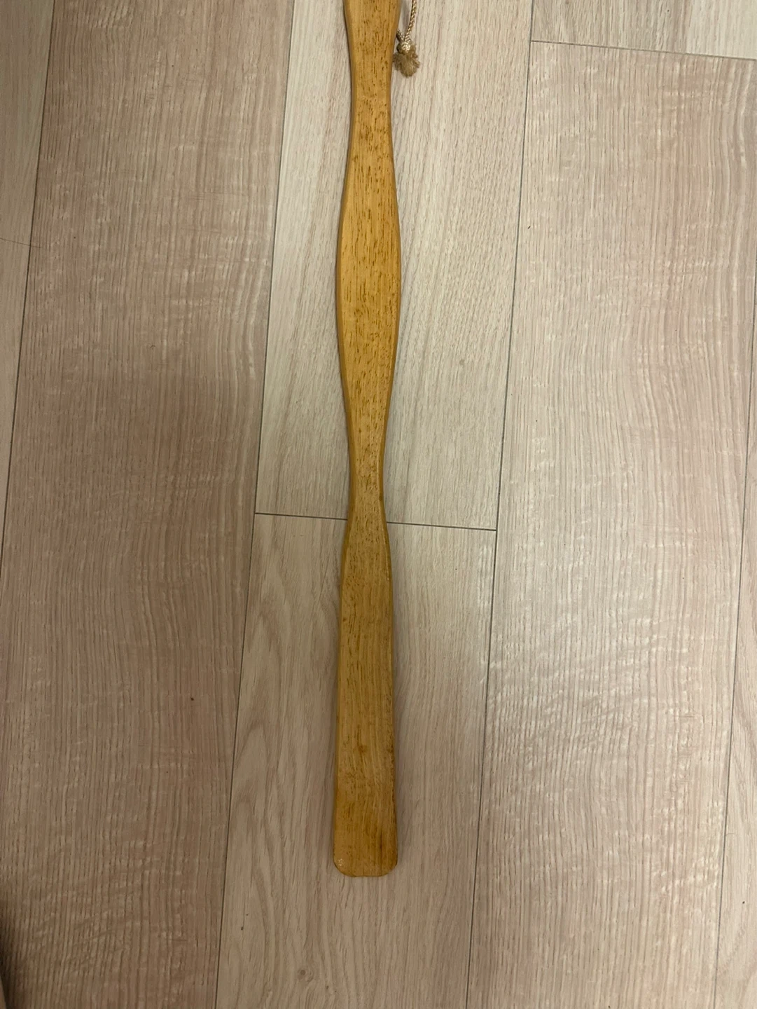 木製 ロング靴べら 紐付き