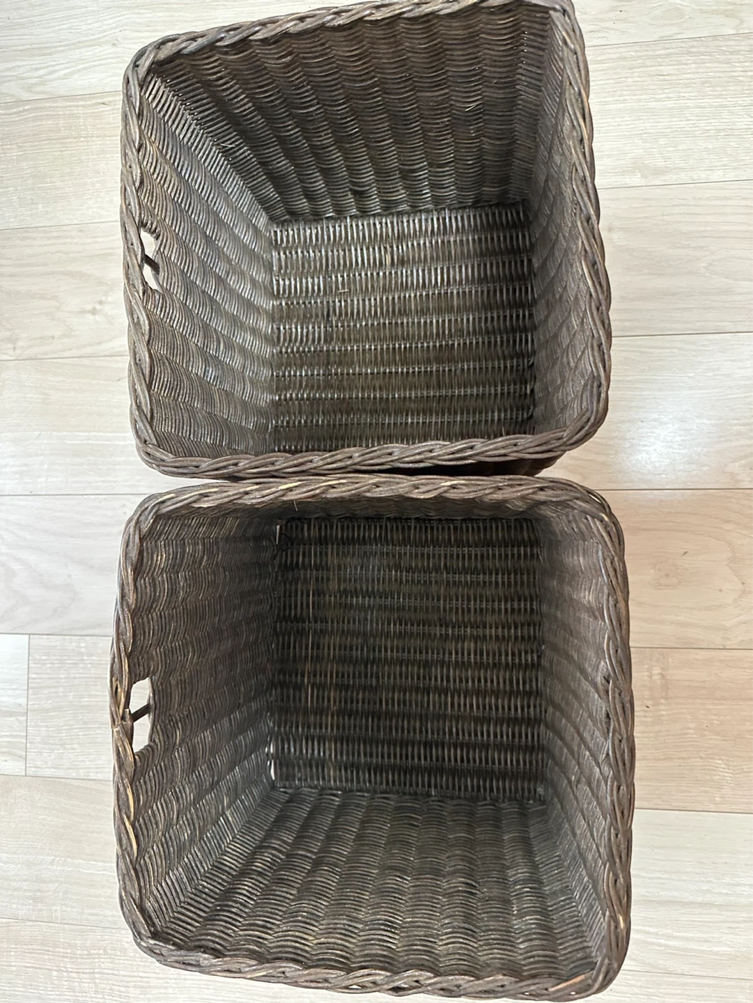 ラタン風バスケット 2個セット(1つでも可能)の写真2枚目