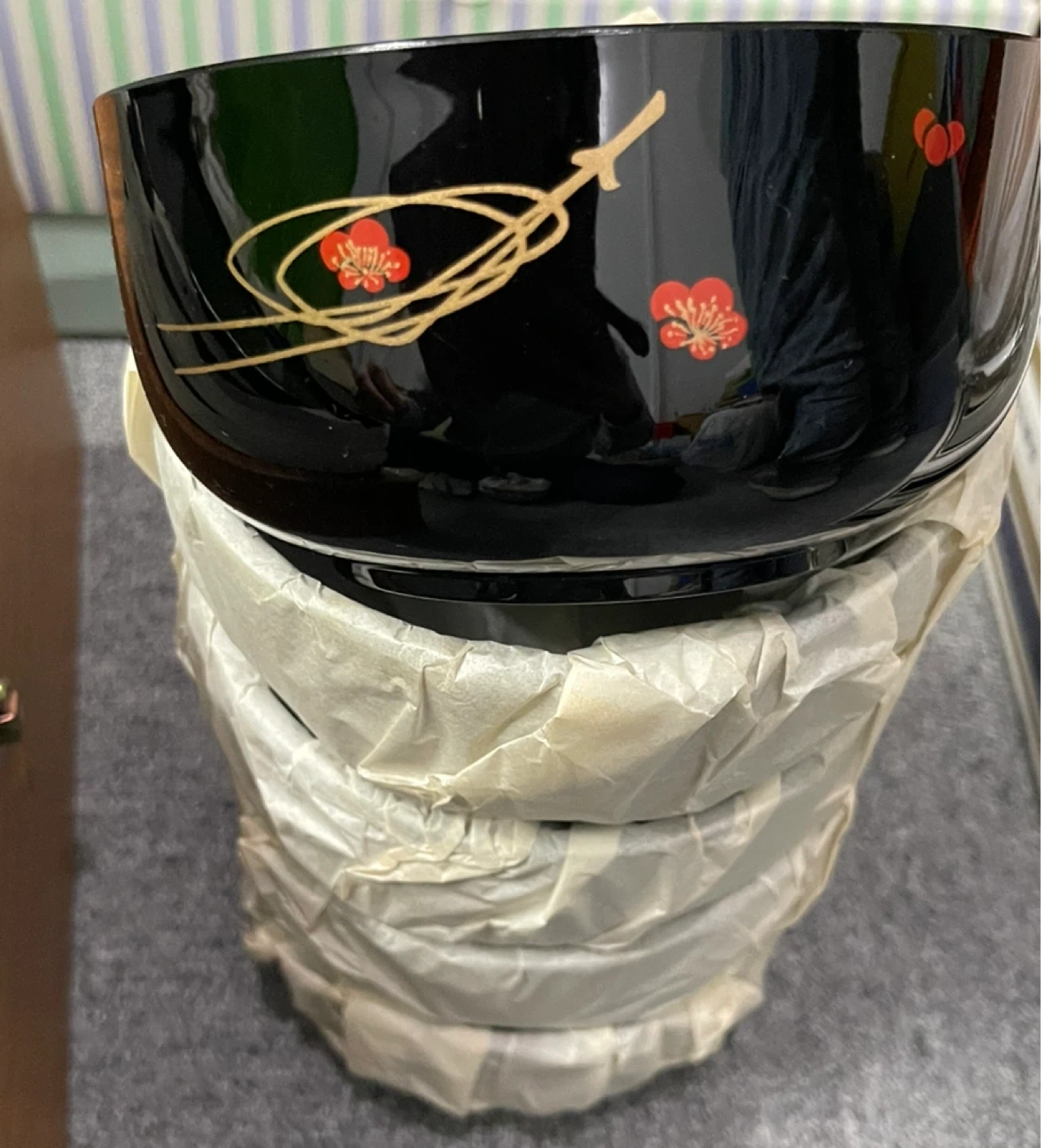 大和漆器工芸 お椀 大小5個ずつ 盆 レンゲ 5つ 全20個の写真3枚目