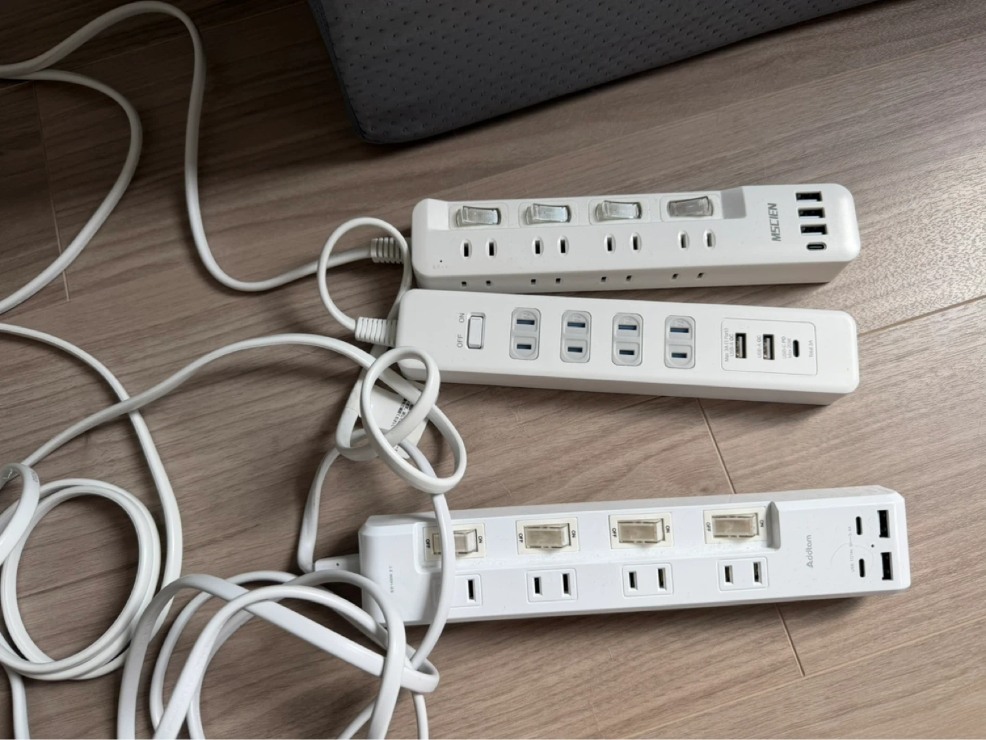 USB・Type-C対応 電源タップ 3点セット まとめ売