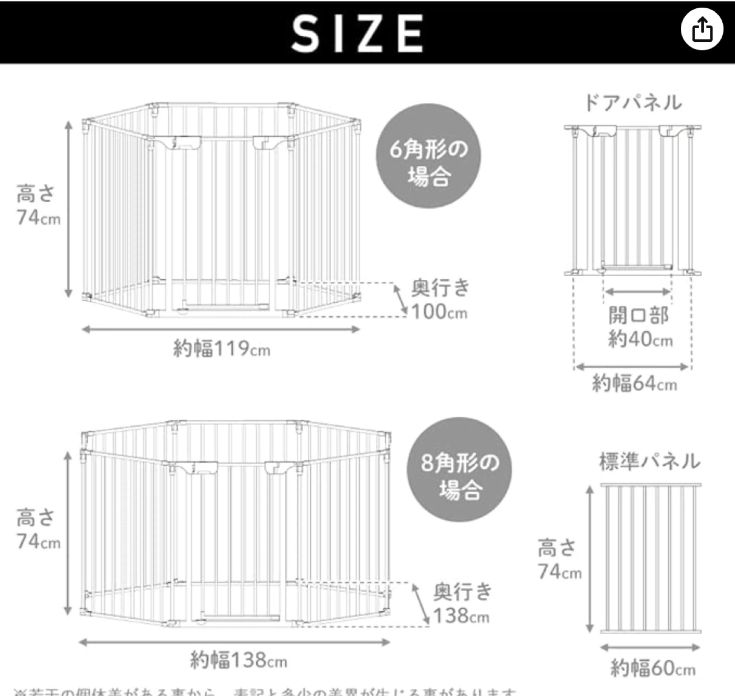 【美品】ペットサークル ドア付8枚セット 折りたたみ可能の写真4枚目