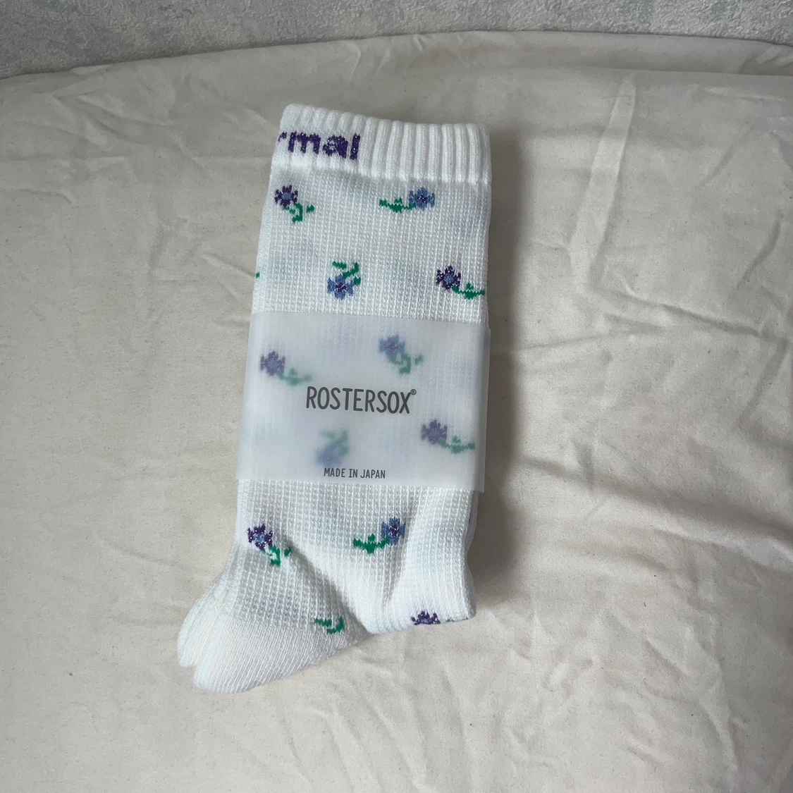 ROSTER SOX × BEAMS BOY / フラワーサーマル ソックス花柄 靴下 ホワイト 23-25cm