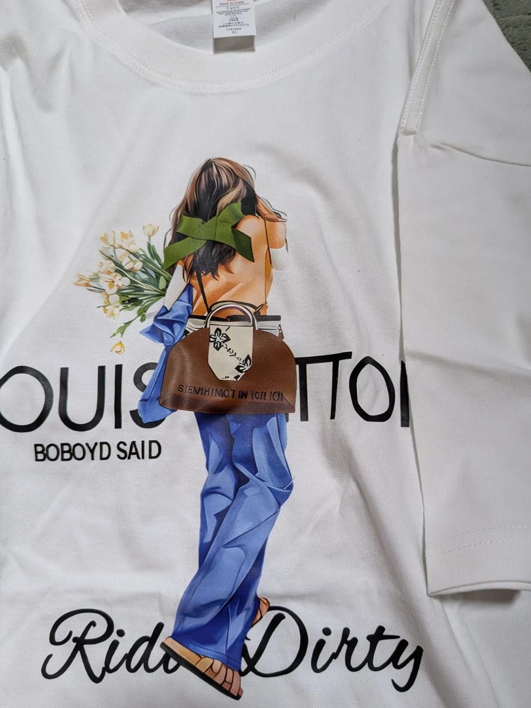 プリントTシャツ ホワイト ルイビトン Mサイズパチ物 ノーブランドの写真2枚目