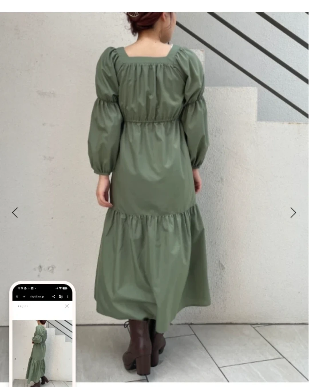 【新品未使用】レディース マジェスティックレゴン ワンピース カーキ Mの写真5枚目