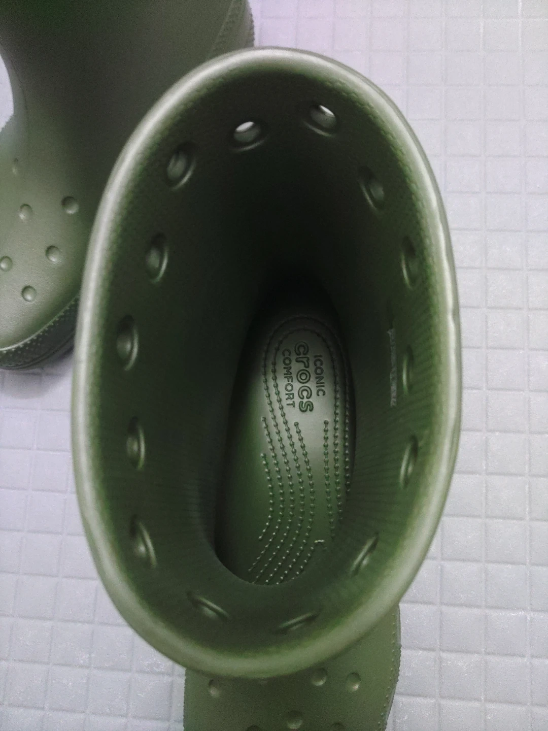 クロックス レインブーツ カーキ M8 W10の写真4枚目