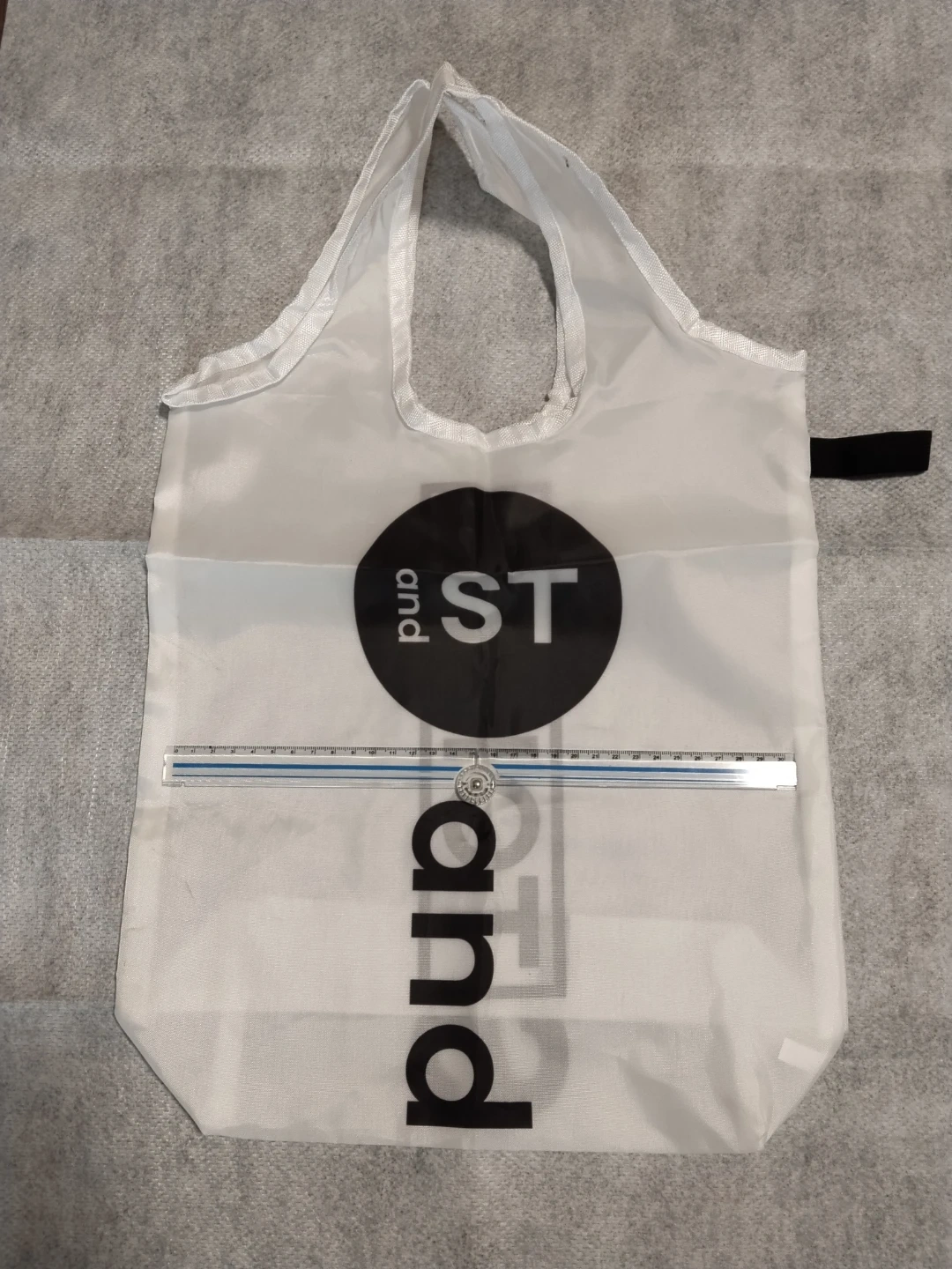 新品 and ST tokyo エコバッグ ホワイト ゴム付き