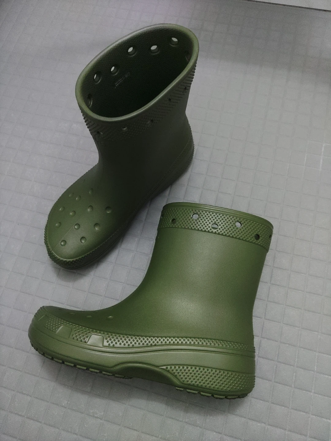 クロックス レインブーツ カーキ M8 W10の写真2枚目
