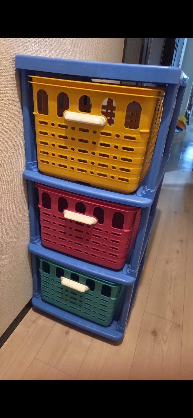 3段 カラフル収納ラック キッズ