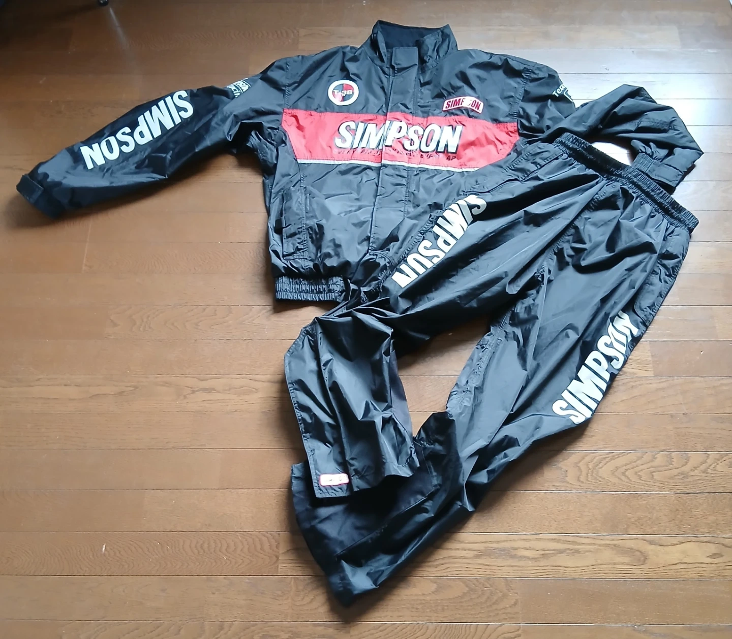 SIMPSON バイク用レインスーツ 上下セット 4L