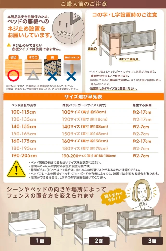 Little One プレミアムベッドフェンス グレー(120cm 1面のみ)の写真4枚目