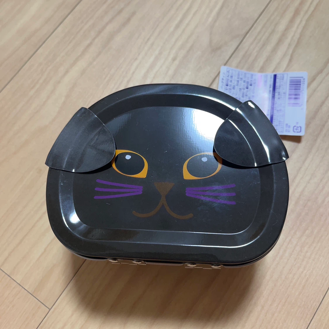 ハロウィンキャット バッグティン 缶ケース