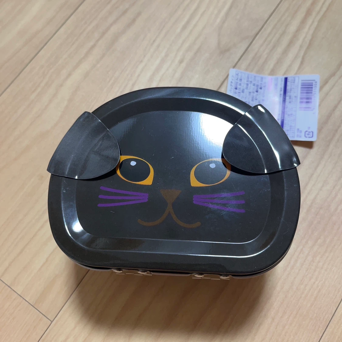 ハロウィンキャット バッグティン 缶ケース