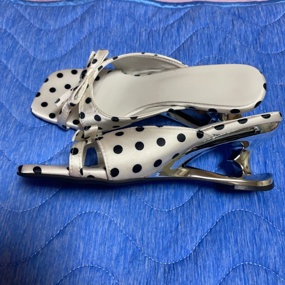 ドット柄 リボン ミュール 24cm