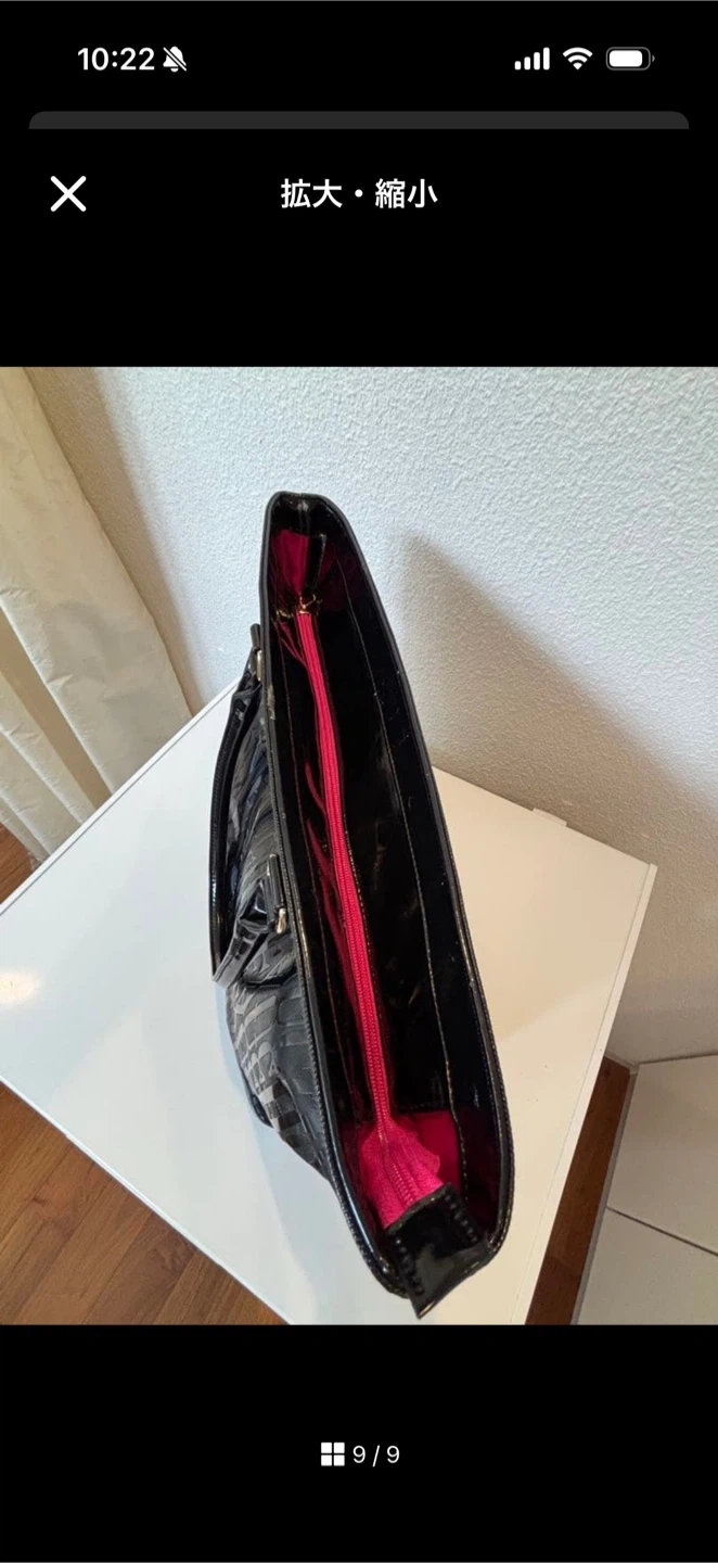 フォション ブラックエンボスロゴトートバッグの写真9枚目