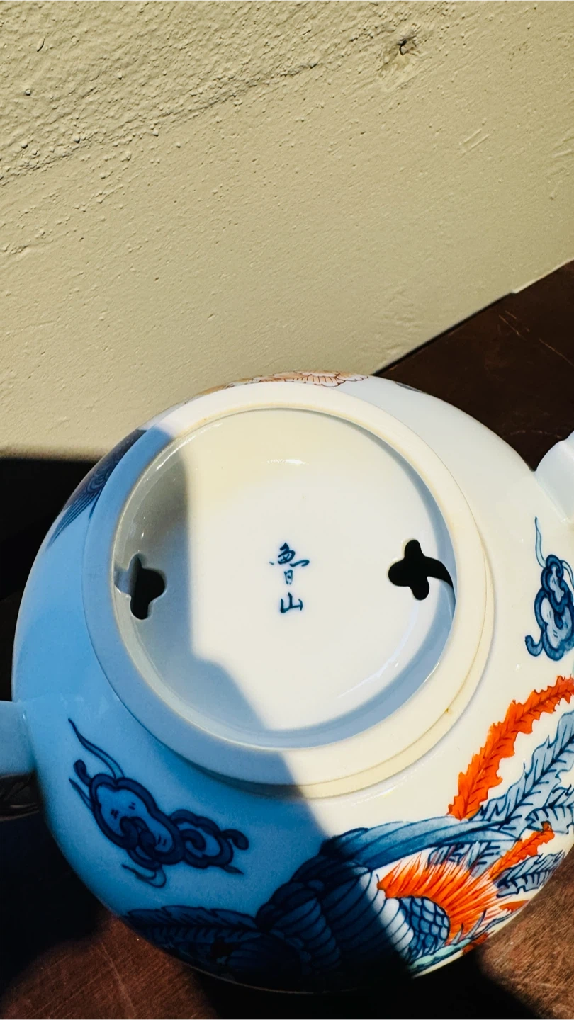 【美品】中国陶磁器 龍・鳳凰文 蓋付き壺 香炉 飾り壺 高さ約25cm インテリア 引き取り限定の写真4枚目