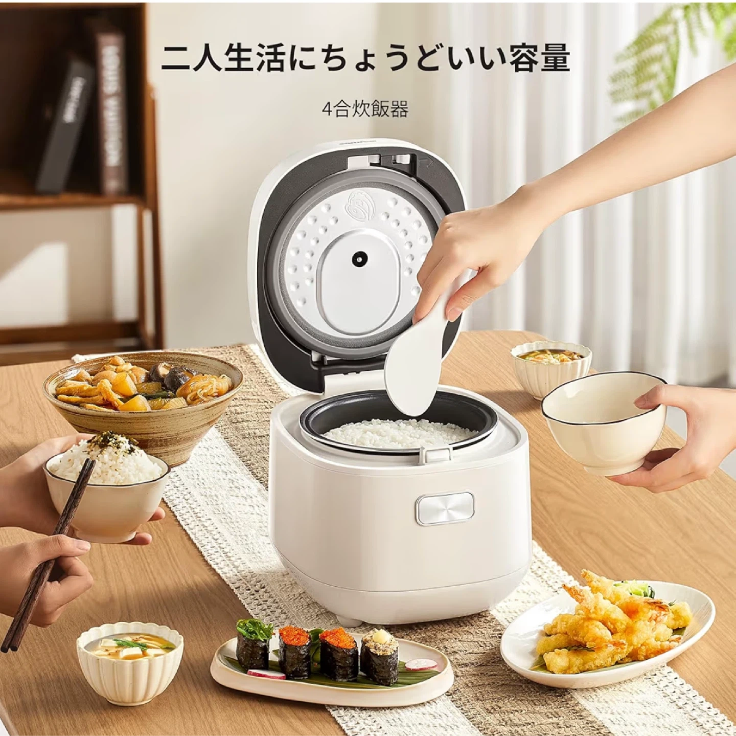 【コンフィー】 炊飯器 4合 CRD-20PYT1B1の写真6枚目