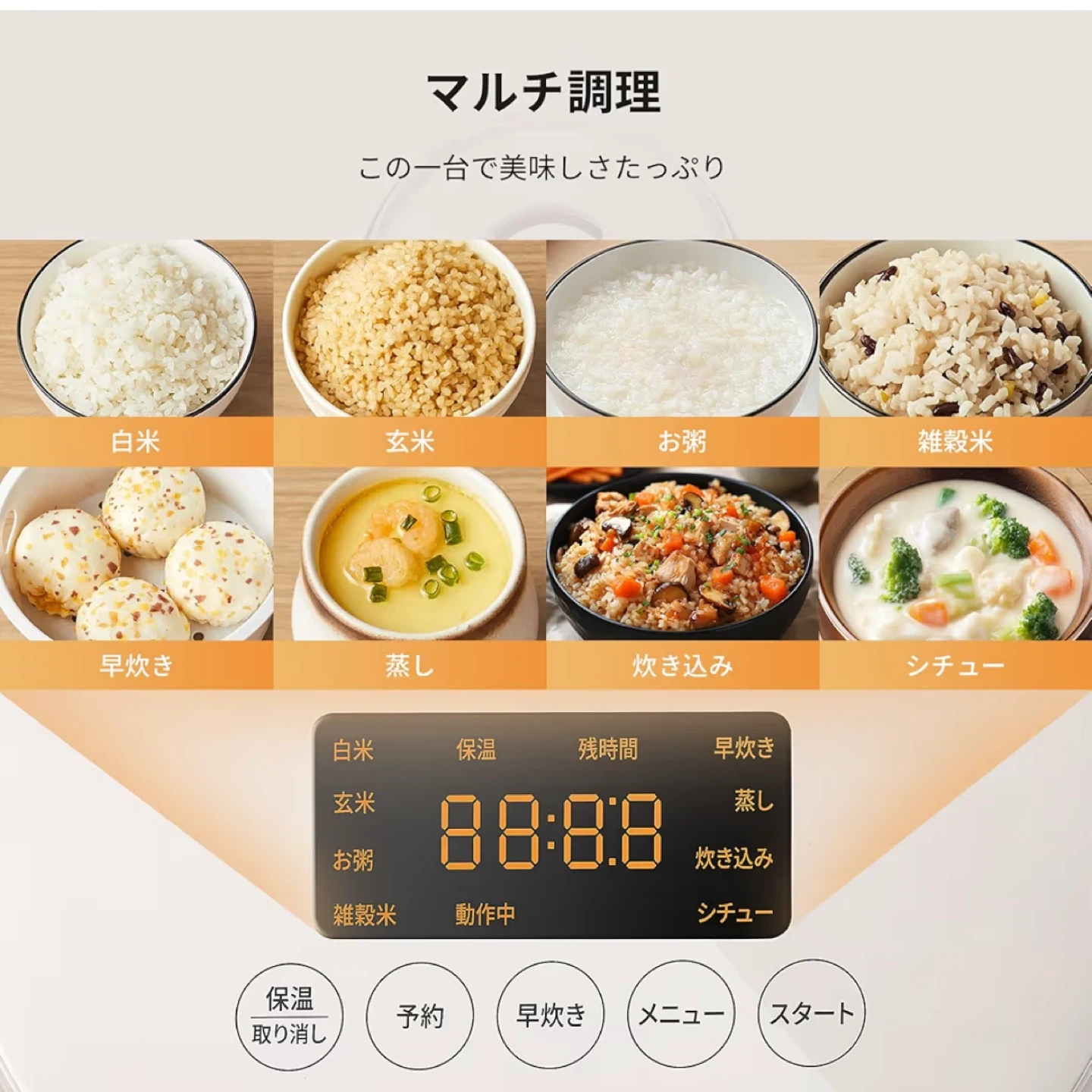 【コンフィー】 炊飯器 4合 CRD-20PYT1B1の写真7枚目