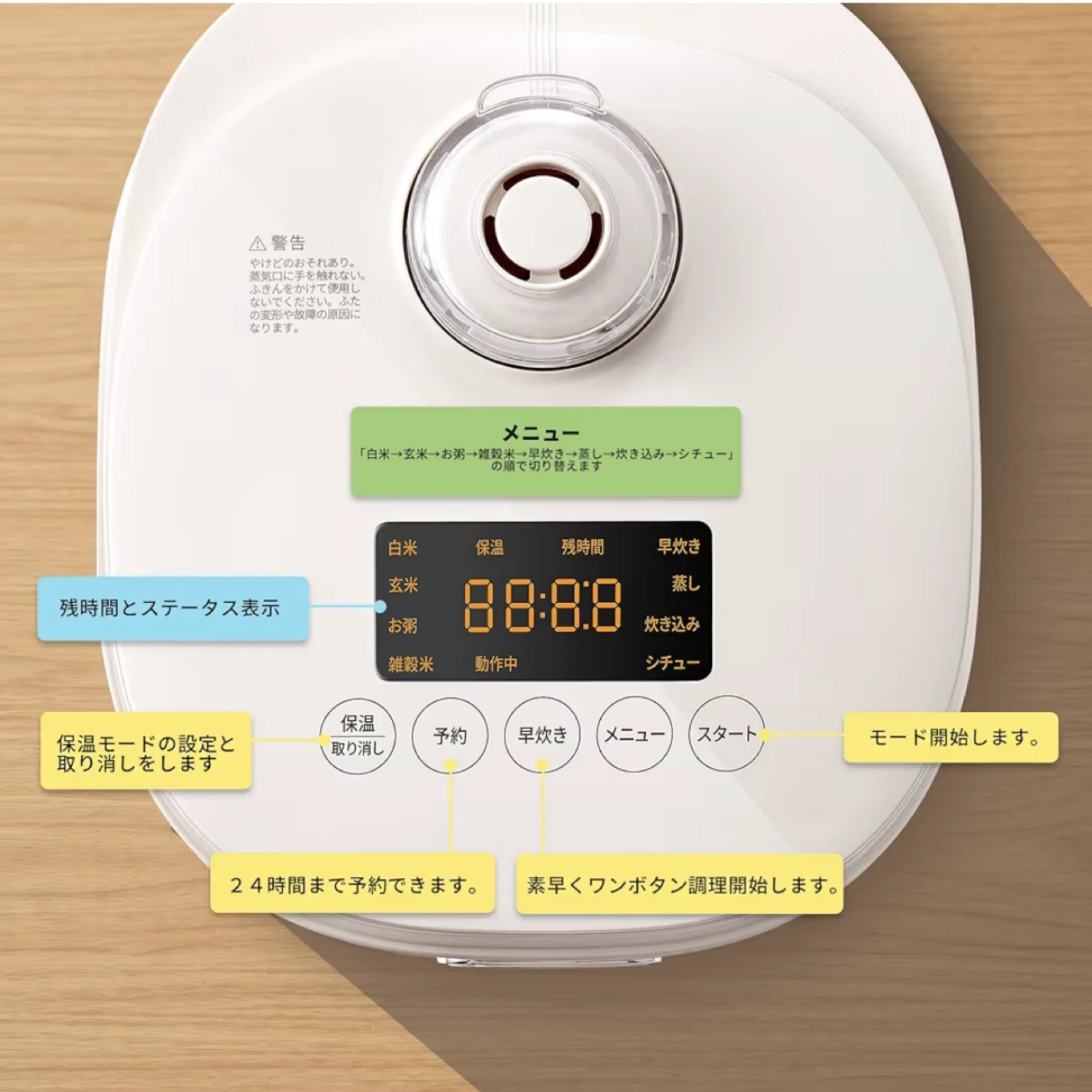 【コンフィー】 炊飯器 4合 CRD-20PYT1B1の写真10枚目