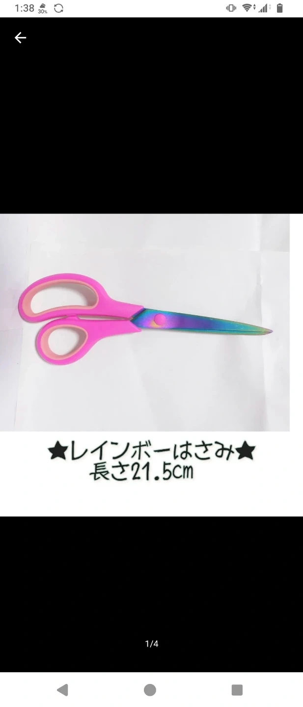 レインボーカラー はさみ 全長21.5cm