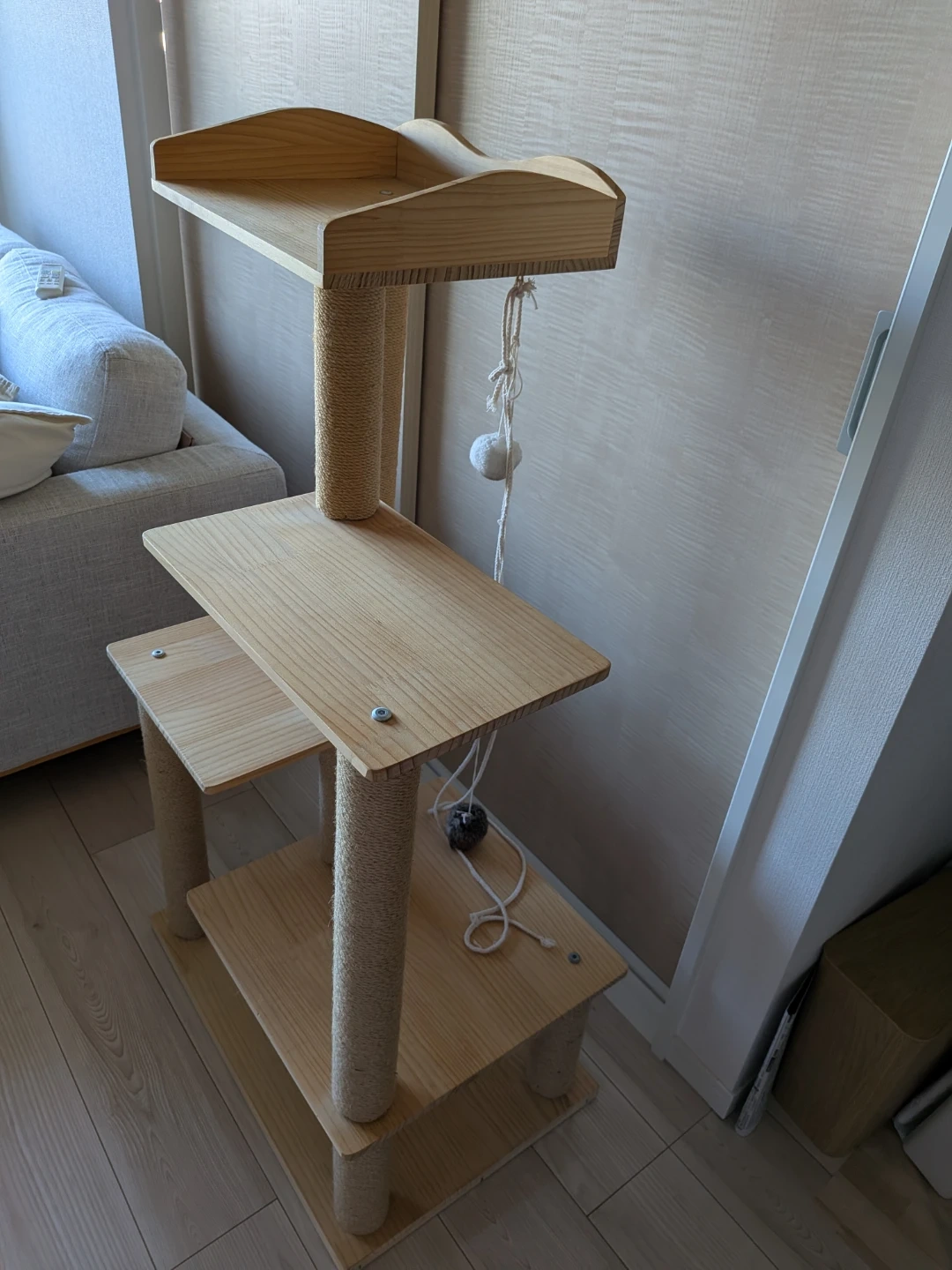 ペティフル キャットタワー 木製 高さ112cm