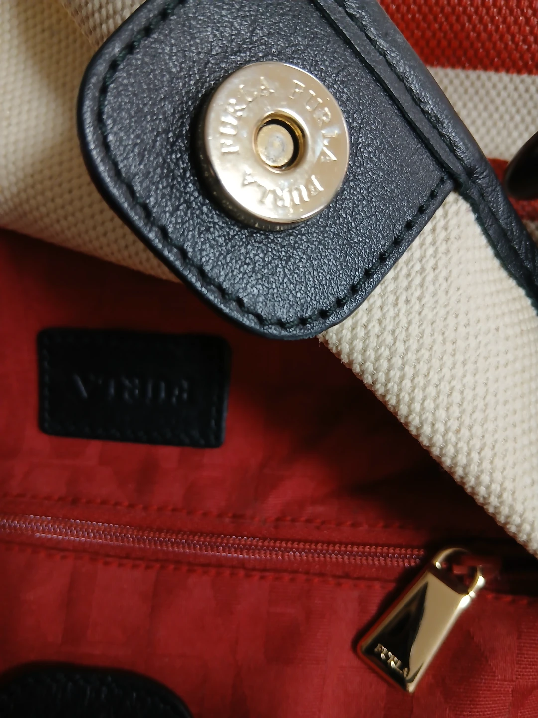 [美品]FURLAフルラ ボーダー柄 トートバッグの写真5枚目