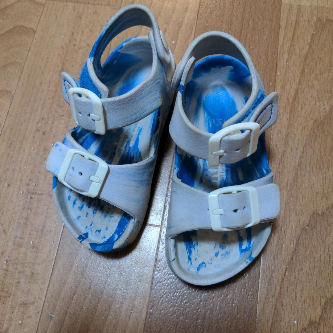 人気カラー◆ブリーズ サンダル 15cm マーブル水色の写真5枚目