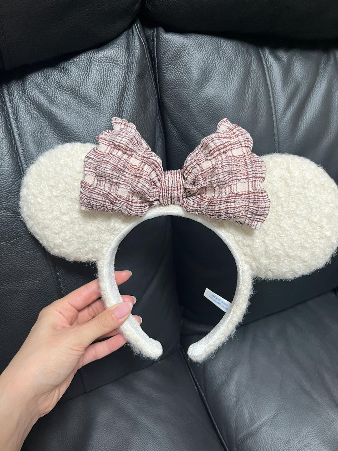 ディズニー カチューシャ チェック柄 リボン