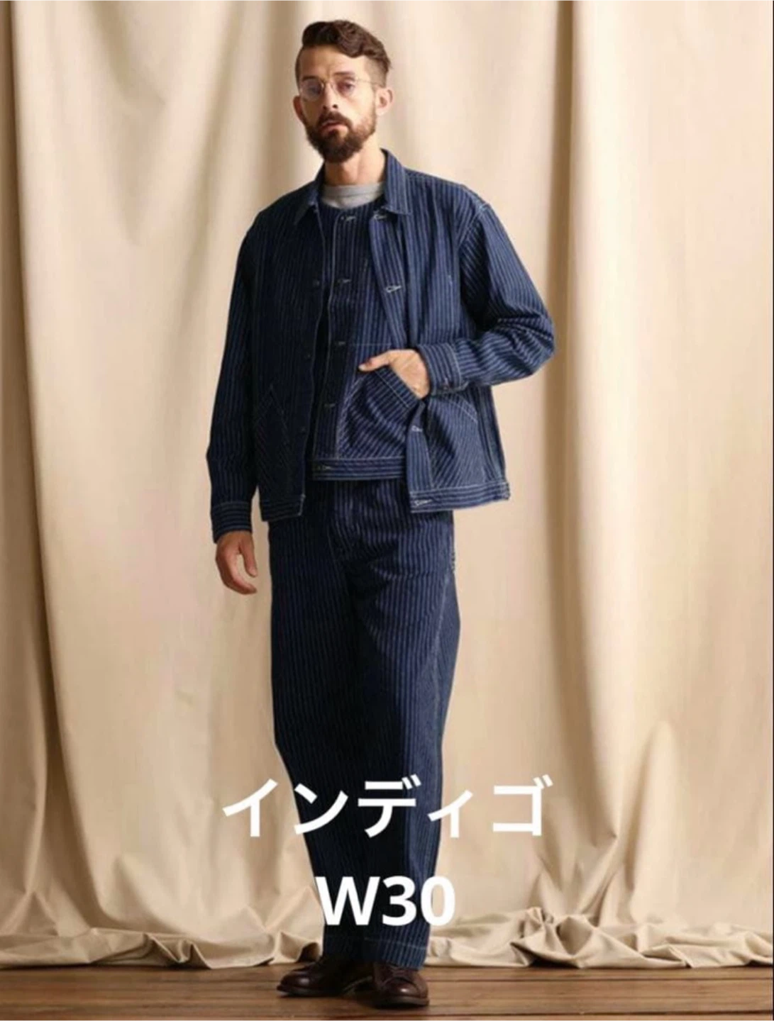 【新品未使用】Schott/ショット ヒッコリー デニムパンツ インディゴ 30