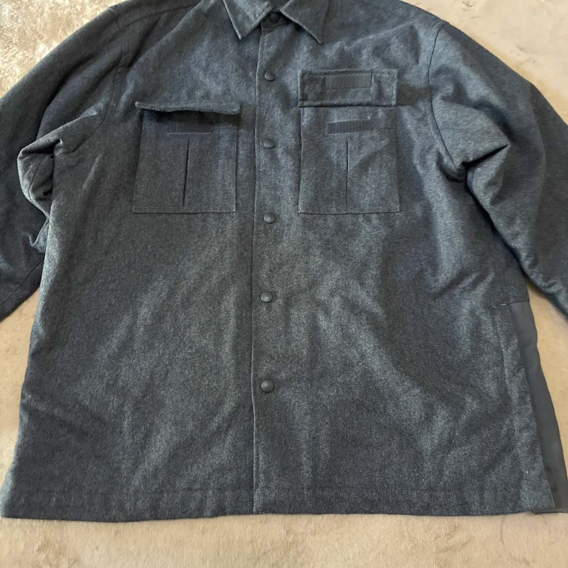 GAP オールドギャップ ウール混 長袖シャツ グレー S(Lサイズ相当)の写真4枚目