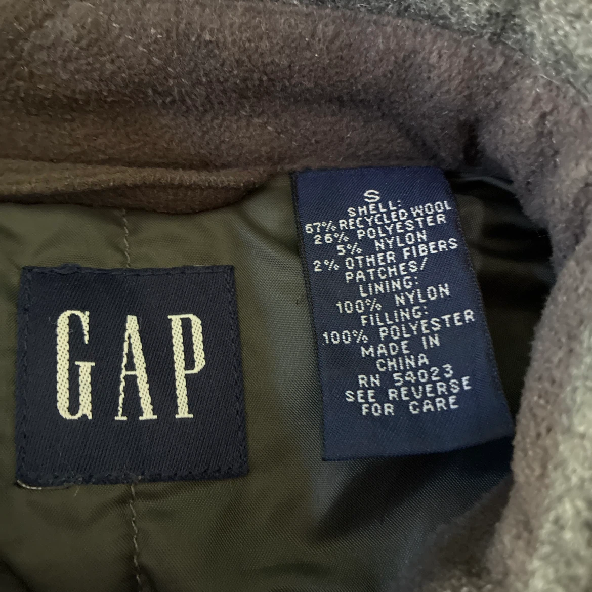 GAP オールドギャップ ウール混 長袖シャツ グレー S(Lサイズ相当)の写真6枚目