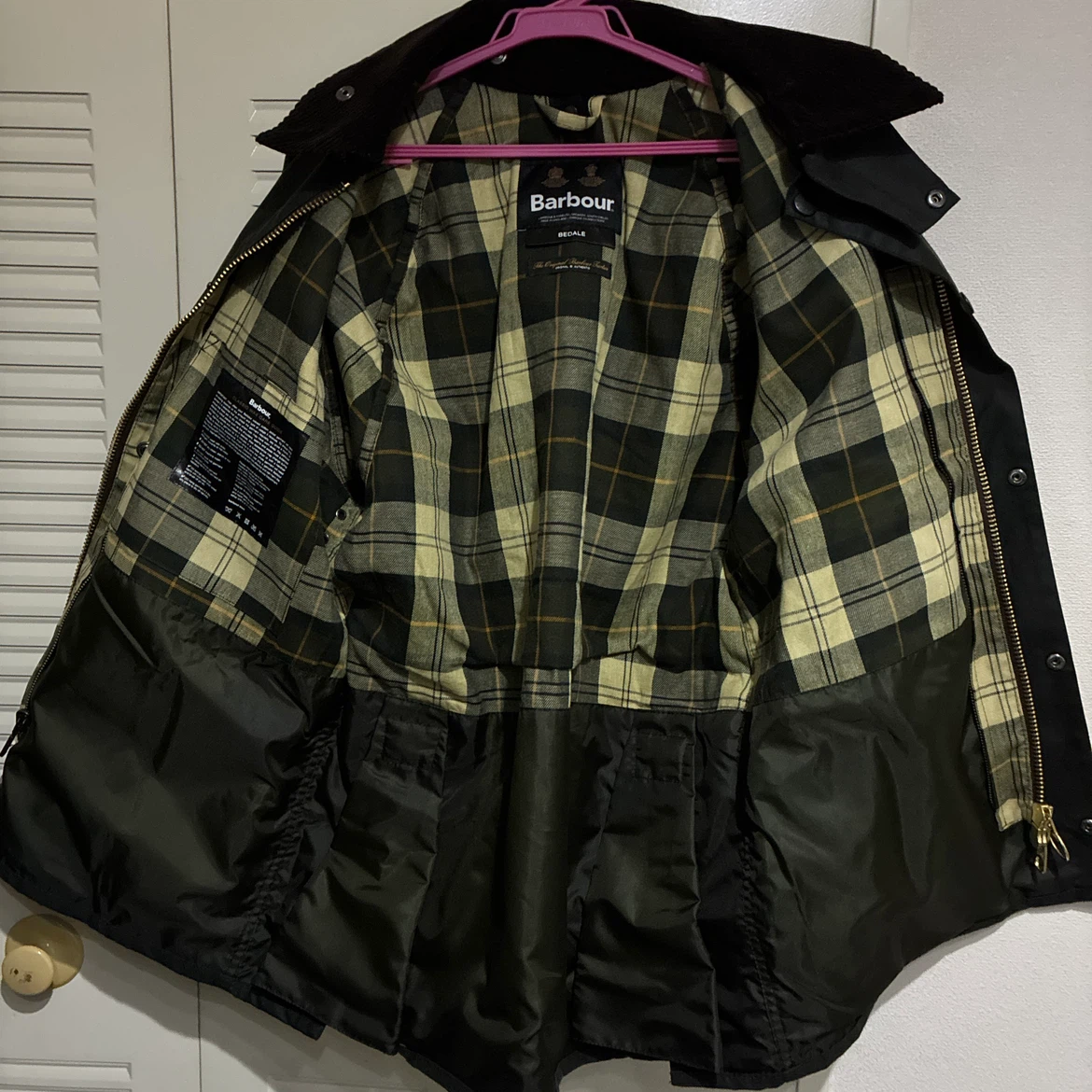 【美品】Barbour バブアー オイルドジャケット オリーブ 38 英国製の写真7枚目