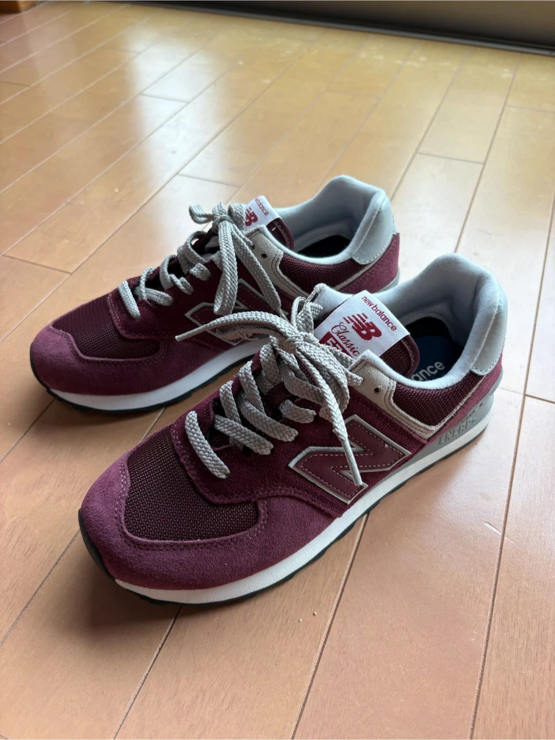 New Balance 574 バーガンディ スニーカー unisex 25.0の写真3枚目