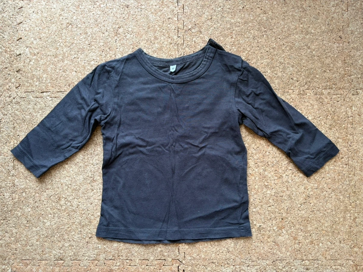 無印良品 長袖Tシャツ 黒 80cm