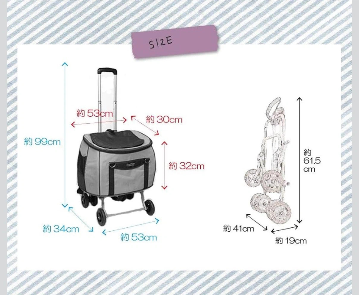 多機能カート スイートハート リュックタイプ L デニムの写真4枚目
