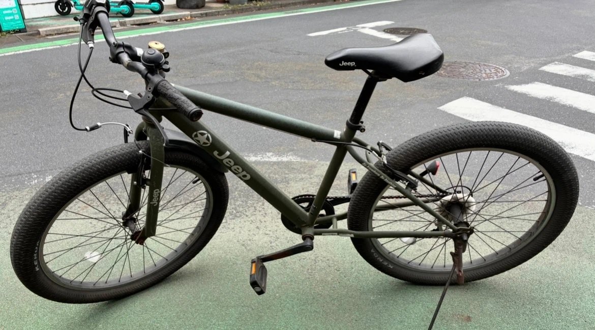 ジープ 自転車 カーキ